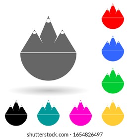 the mountains multi color style icon. Simple glyph, flat vector of park and landscape icons for ui and ux, website or mobile application