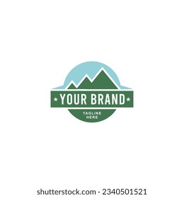 mountains and nature emblem logo