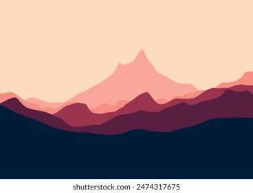 Mountains in nature landscape, illustration design in for background.