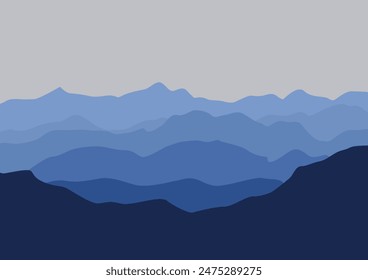 Mountains nature landscape illustration design.