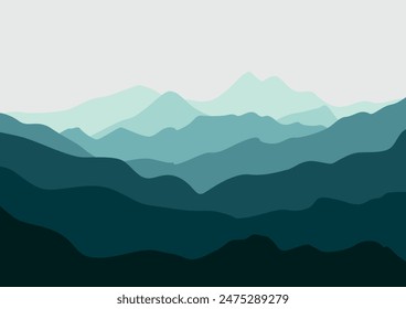 Mountains nature landscape illustration design.