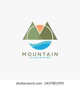 Mountains Nature Logo. Simple and modern logo design.