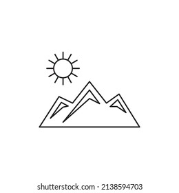 Mountains, nature outdoor icon line style icon, style isolated on white background