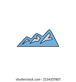 Mountains, nature outdoor icon line style icon, style isolated on white background