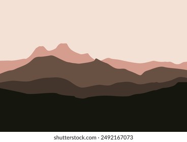 mountains nature panorama vector illustration template.