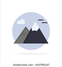 Mountains, Nature, Scenery, Travel Abstract Circle Background Flat color Icon