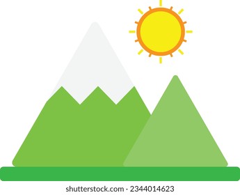 Ilustración plana con vistas a la naturaleza de las montañas
