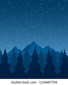 Mountains at Night - Background