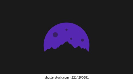 The mountains at night can only be seen by moonlight  