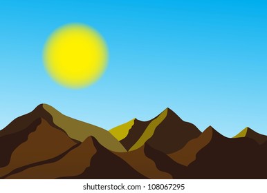 Mountains on the Sun background