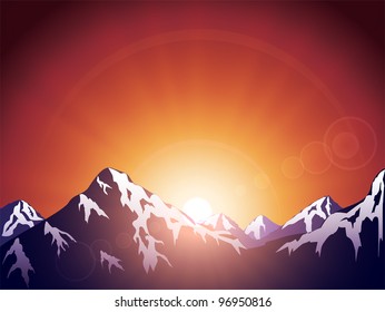 Mountains on the Sun background