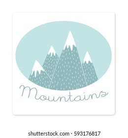 Mountains on a white background