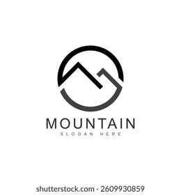 mountains on a white background design icon