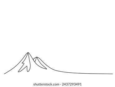 Mountains, one line drawing animation, video clip with alpha channel.