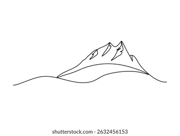 Mountains. One line drawing vector illustration.