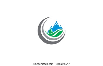 mountains outdoor logo vector