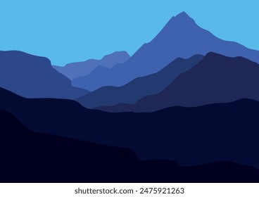 Mountains panorama illustration design for background.