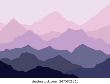Mountains panorama illustration design for background.