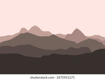 Mountains panorama illustration design for background.