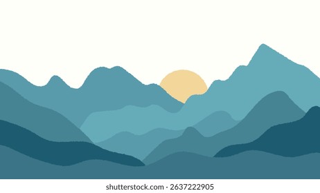 Mountains panorama illustration design background.Vector illustration