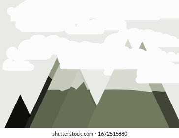 Mountains Panorame Abstract Random Placed Generative Art background illustration