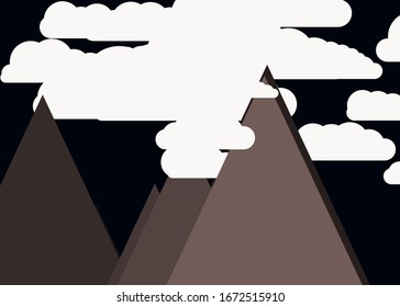 Montañas Panorame Resumen de arte generativo colocado al azar ilustración de fondo