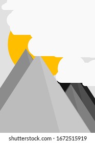Montañas Panorame Resumen de arte generativo colocado al azar ilustración de fondo