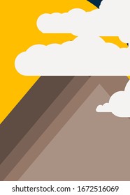 Mountains Panorame Abstract Random Placed Generative Art background illustration