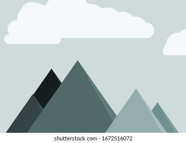 Mountains Panorame Abstract Random Placed Generative Art background illustration