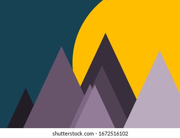 Mountains Panorame Abstract Random Placed Generative Art background illustration