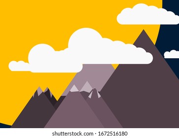 Montañas Panorame Resumen de arte generativo colocado al azar ilustración de fondo