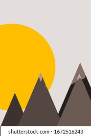 Mountains Panorame Abstract Random Placed Generative Art background illustration