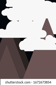 Mountains Panorame Abstract Random Placed Generative Art background illustration