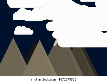 Mountains Panorame Abstract Random Placed Generative Art background illustration