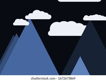 Mountains Panorame Abstract Random Placed Generative Art background illustration