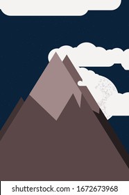 Mountains Panorame Abstract Random Placed Generative Art background illustration