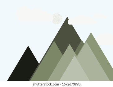 Mountains Panorame Abstract Random Placed Generative Art background illustration