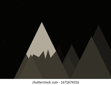 Mountains Panorame Abstract Random Placed Generative Art background illustration