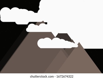 Mountains Panorame Abstract Random Placed Generative Art background illustration