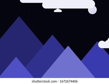 Mountains Panorame Abstract Random Placed Generative Art background illustration