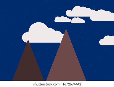 Mountains Panorame Abstract Random Placed Generative Art background illustration