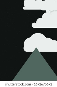 Mountains Panorame Abstract Random Placed Generative Art background illustration