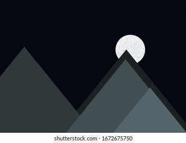 Mountains Panorame Abstract Random Placed Generative Art background illustration
