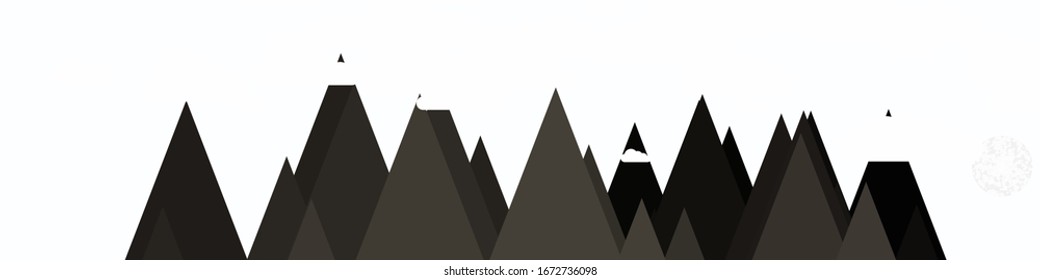 Mountains Panorame Abstract Random Placed Generative Art background illustration