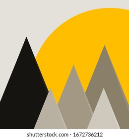 Mountains Panorame Abstract Random Placed Generative Art background illustration