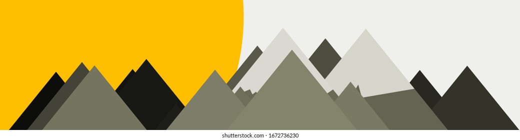 Mountains Panorame Abstract Random Placed Generative Art background illustration