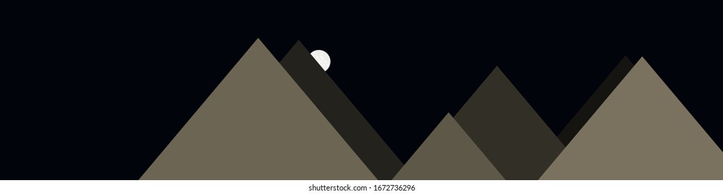 Mountains Panorame Abstract Random Placed Generative Art background illustration