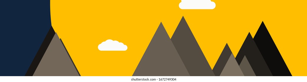 Mountains Panorame Abstract Random Placed Generative Art background illustration