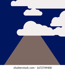Mountains Panorame Abstract Random Placed Generative Art background illustration