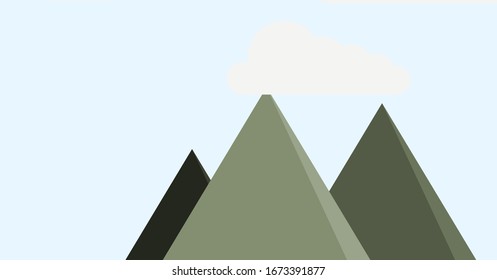 Mountains Panorame Abstract Random Placed Generative Art background illustration